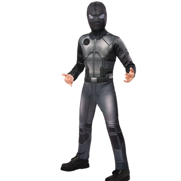 Child Boys Spider-man Black Stealth Suit Halloween Costume 4/6 8/10 NWT - Picture 1 of 1